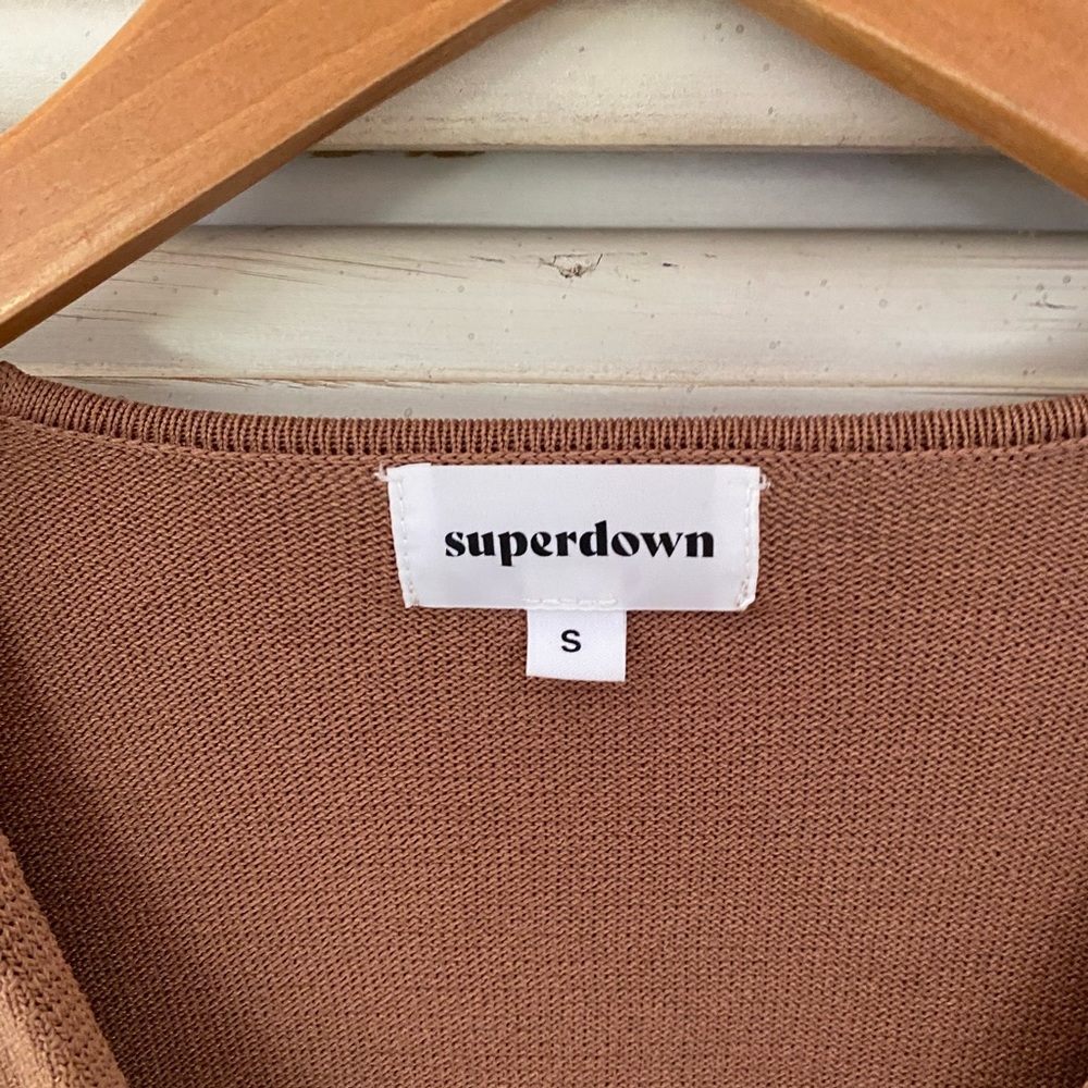 Superdown Tan Ruched Knit Dress - Picture 4 of 5